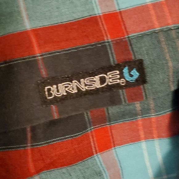 7Burnside red & blue plaid button down shirt L - Picture 4 of 8